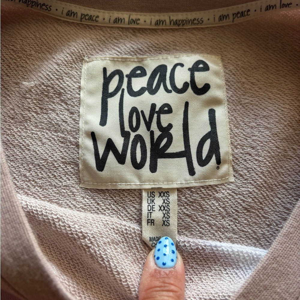 Love Light Beige Sweatshirt with Brown Leather Logo Patch